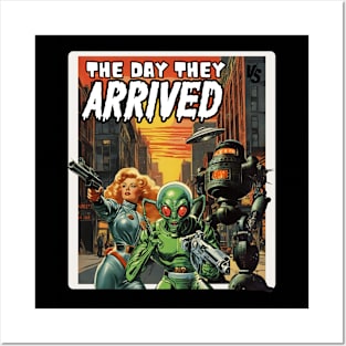 The Day they arrived, retro comic book cover Posters and Art